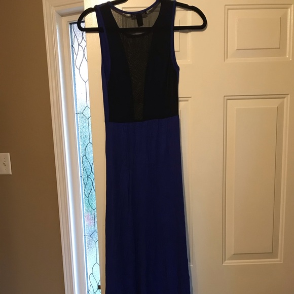 Forever 21 - Blue Maxi Dress with Mesh Detail - S - Picture 3 of 6